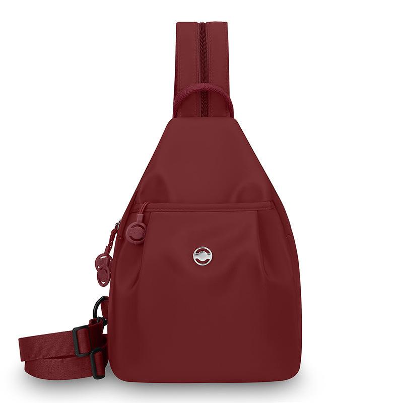 Women s Lightweight Mini Backpack, Oxford Cloth Chest Bag with Anti-theft , Simple Stylish Versatile Convertible Daypack