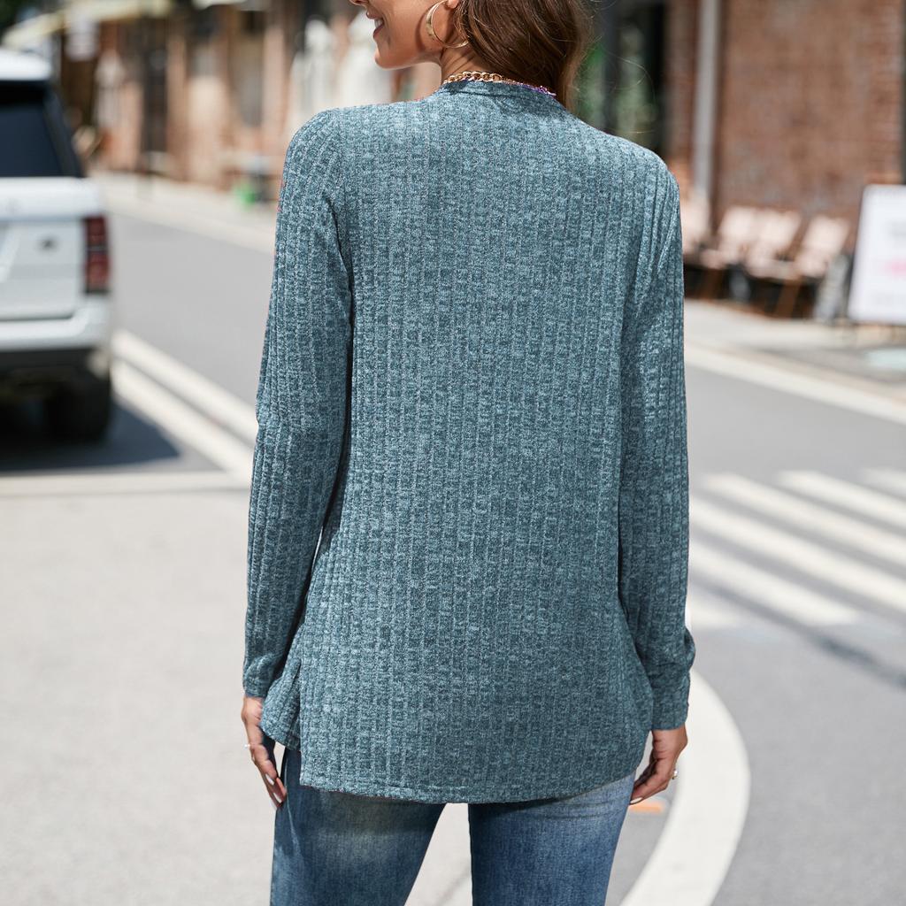 Women's Knitwear for Fall - Winter, Round - Necked, Plus - Size, Button - Down Sweater with Design Sense for Minority Taste