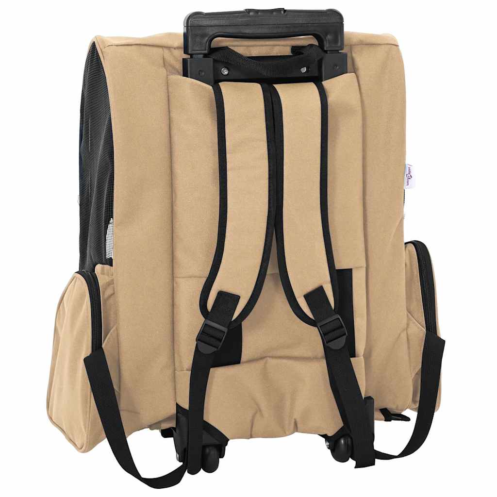Carrito para Mascotas 3 en 1 Beige 48 x 32 x (57 106) cm Tela Oxford