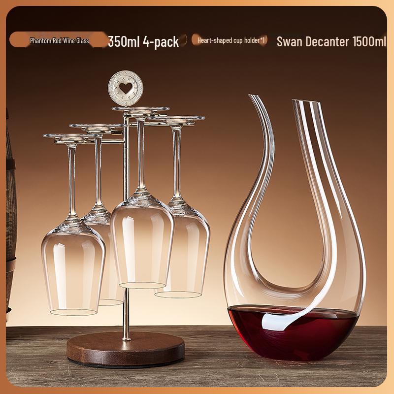 Creative Red Wine Glass Hanging Rack for Living Room Cabinets - Display and Storage Shelf with Ornaments