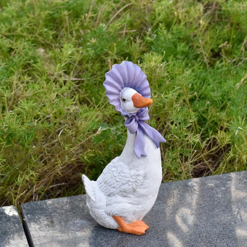 Resin Garden Ornament Couple Ducks Decorative Figurine Outdoor Yard Patio Lawn Decoration