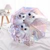 1 PC Automatic Folding Umbrella - Magical Snowy Owl Pattern, Portable & Foldable Design with 8 Ribs, Christmas Birthday Gifts