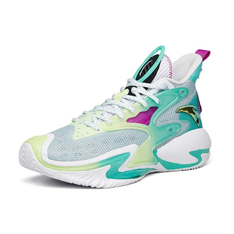 New Anta Berserk 3 Durable Breathable Mid Top Basketball Shoes White Green 112131601-2