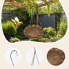 Hanging Bird Bath Feeding with Hook and Chains Plate Food Basin Waterer Water Dish for Outside