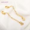 14K Gold Plated Lobster Claw Clasps with Extender Chain Brass Metal Extension Extended Lobster Tail Chains Clasps Connectors