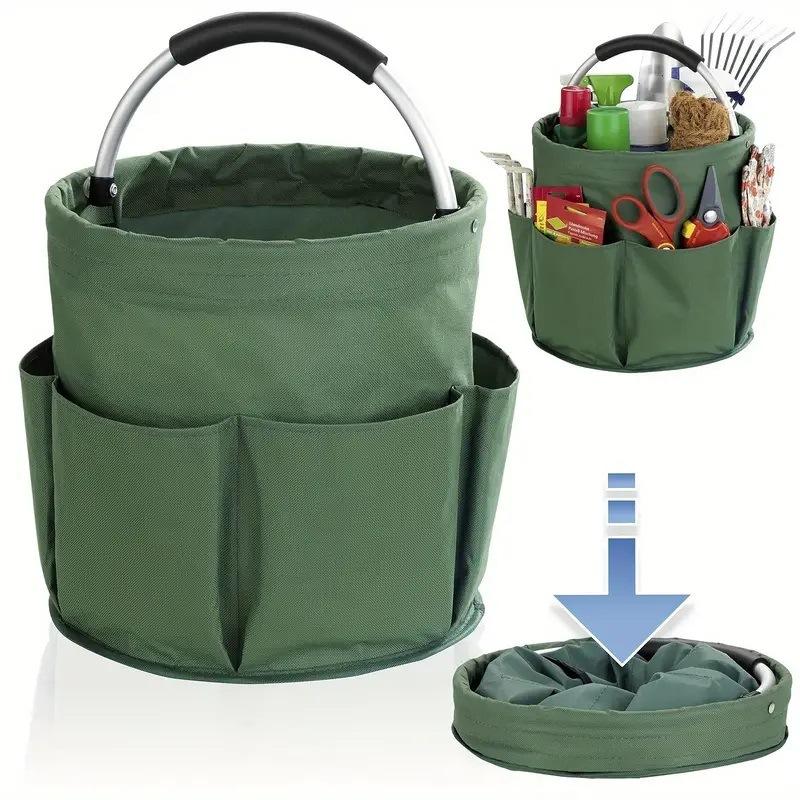 17L Large Storage Organiser Bag Folding Basket Picnic Tote Outdoor Cleaning Caddy With Handle Tool Bag Cleaning Supplies