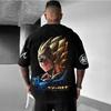 Dragon Ball GOKU Peripheral Printed T-shirt Bandai Loose Men's and Women's Summer Sweating Breathable Sports Short Sleeve