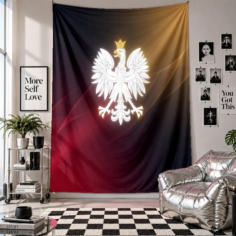 Polen Fußball Wandteppich Heimdekoration Wandbehang Tuch für Schlafzimmer Wohnzimmer Hintergrund