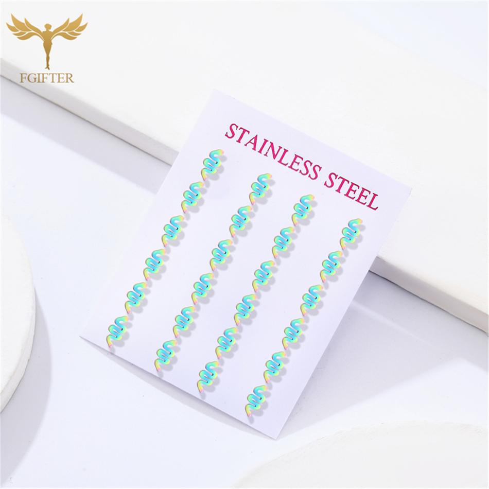 12 Pair Marine Animal Earrings for Women Sea Turtle Shell Starfish Dolphin Penguin Fish Stainless Steel Ear Studs Summer Zircon