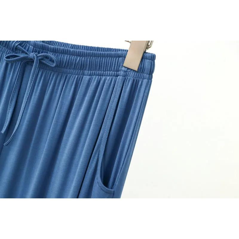 Fdfklak Pantalon de Pyjama pour Homme en Modal Lâche Décontracté Pantalon Harem Printemps Automne Pantalon d'Intérieur Tenue de Nuit Pantalon Homme 3XL