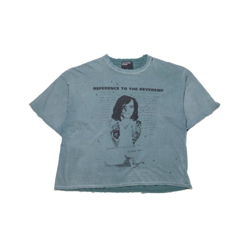 Letter printing retro portrait American tide brand loose men's and women's casual short-sleeved T-shirt tide