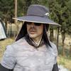 Mens Quick-Dry Fishing Bucket Hat with Detachable Neck Flap and Face Shield Large Brim Summer Sun Cap Removable Hat Top