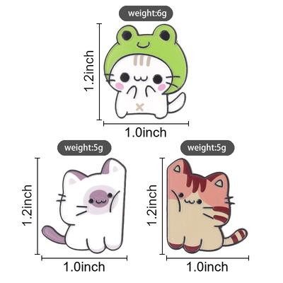 Tabby Cats Meme Enamel Pins Froggy Hat Brooches Badges Cute Anime Cartoon Kitten Animal Jewelry Gift for Kids Friends