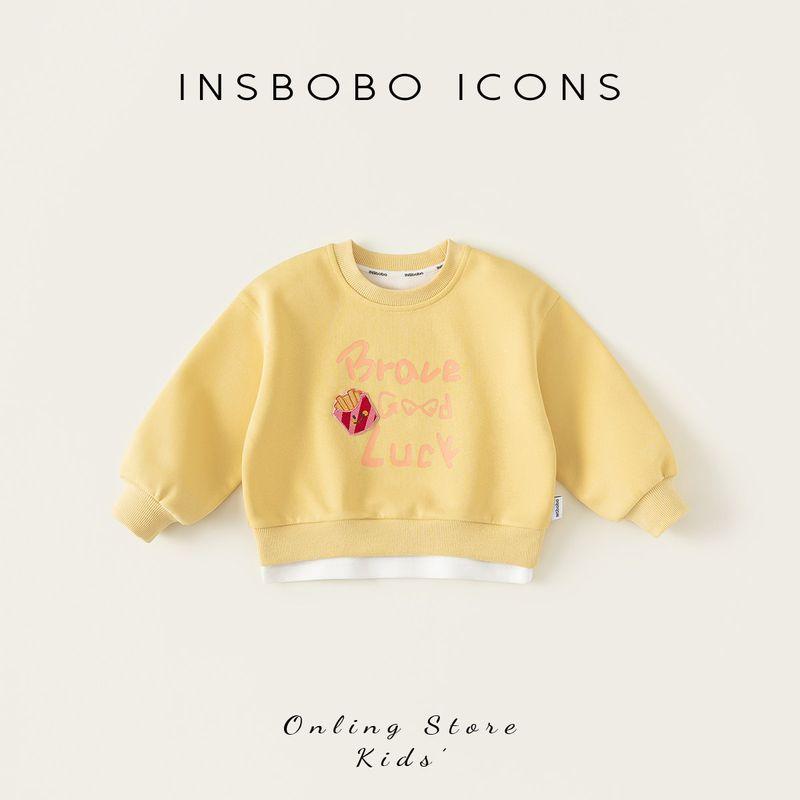 Insbobo Girls  Sweatshirt 2026 Spring New Style Girls  Tops Fashionable Children s Spring Clothes Girls  Beautiful Clothes Yellow 80
