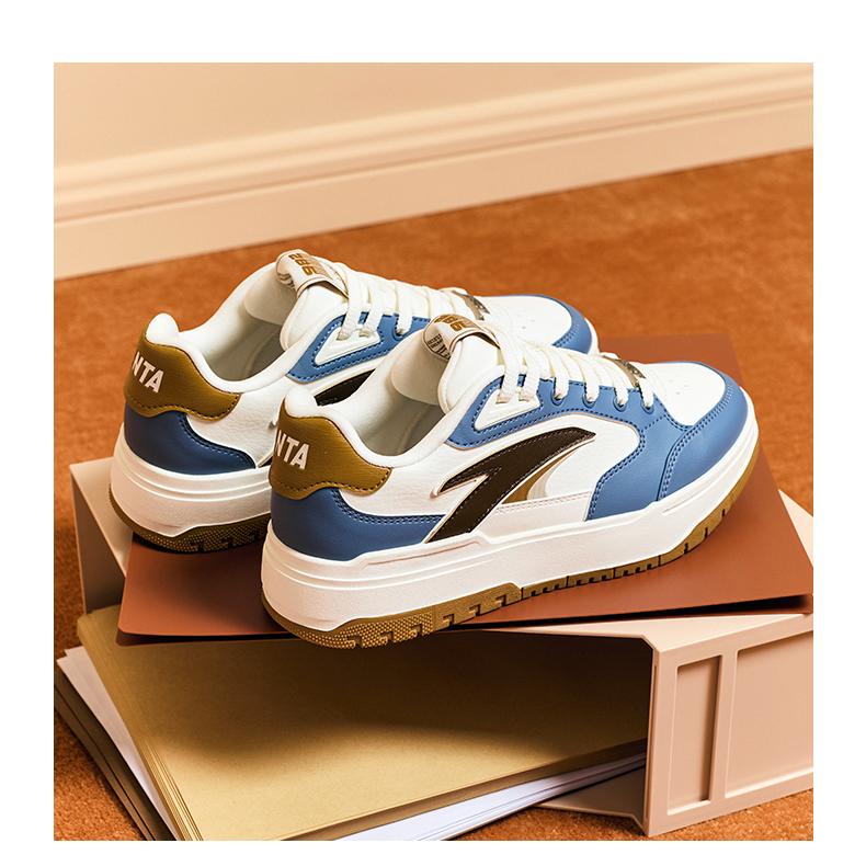 New Anta 982 Non-slip Wear-resistant Shock Absorption Low-Top Skateboard Shoes Women's White Blue 122448068-9