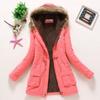IELGY Winter Mid-length Cotton-padded Jacket Large Fur Collar Hooded Thickened Cotton-padded Jacket Jacket