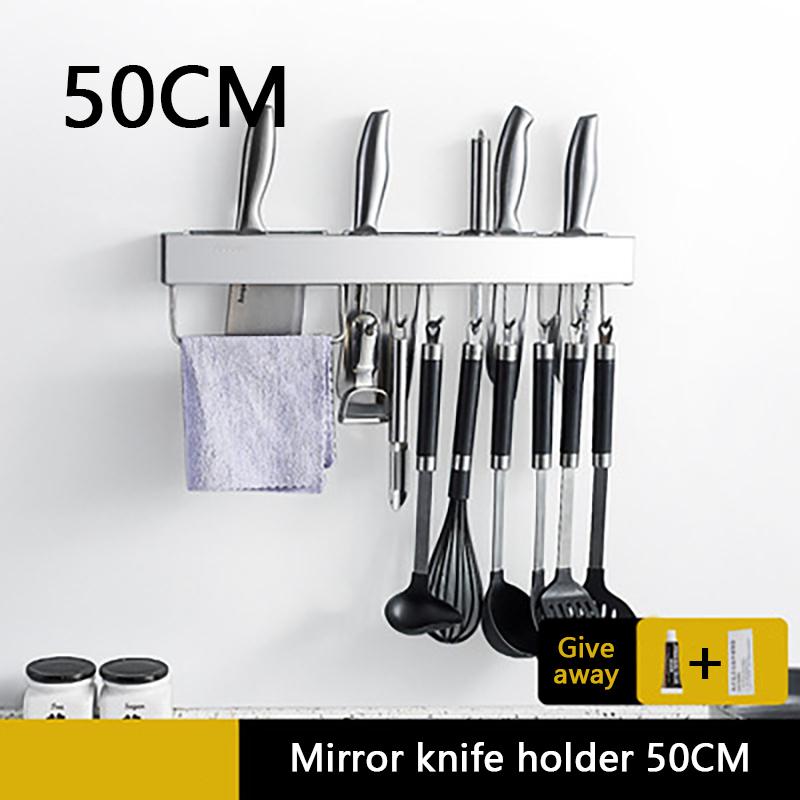 Punch-Free Kitchen Shelf Perforated Knife Holder Wall-Mounted 304 Stainless Steel Simple Knife Kitchen Storage Hook