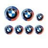 2025 New 7Pcs Front Hood Emblem For BMW 50th Anniversary Logo 82mm+Rear Badge 74mm+Wheel HubCap 68mm+Steering Wheel Sticker 45mm