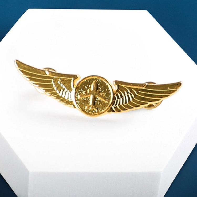 Pilot Badge Aviation Wing Badge Captain Chest Badge Metal Airlines Lapel Pin Airman Wing Pin