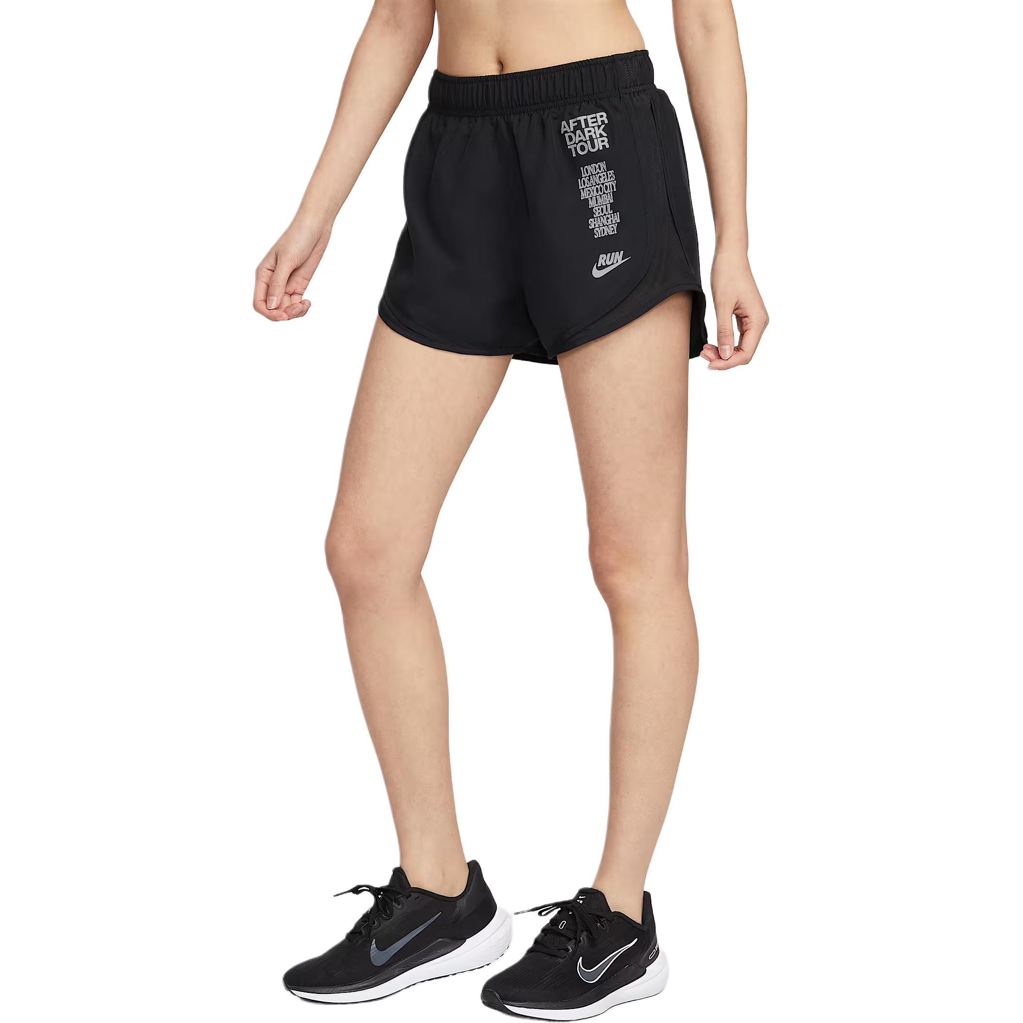 Nike Dri-Fit After Dark Tour Commemorative Series Tempo Breathable Mid-Rise Versatile Comfortable Simple Sports Shorts Women shorts Black IF4135-010 S