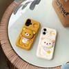 Applicable to iphone16 hot-selling cute cartoon bracket 3D three-dimensional silicone easy backpack bear anti-drop soft phone case
