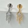 European-American F136 Titanium Bee Flower Push-in Ear & Lip Stud Piercing Jewelry