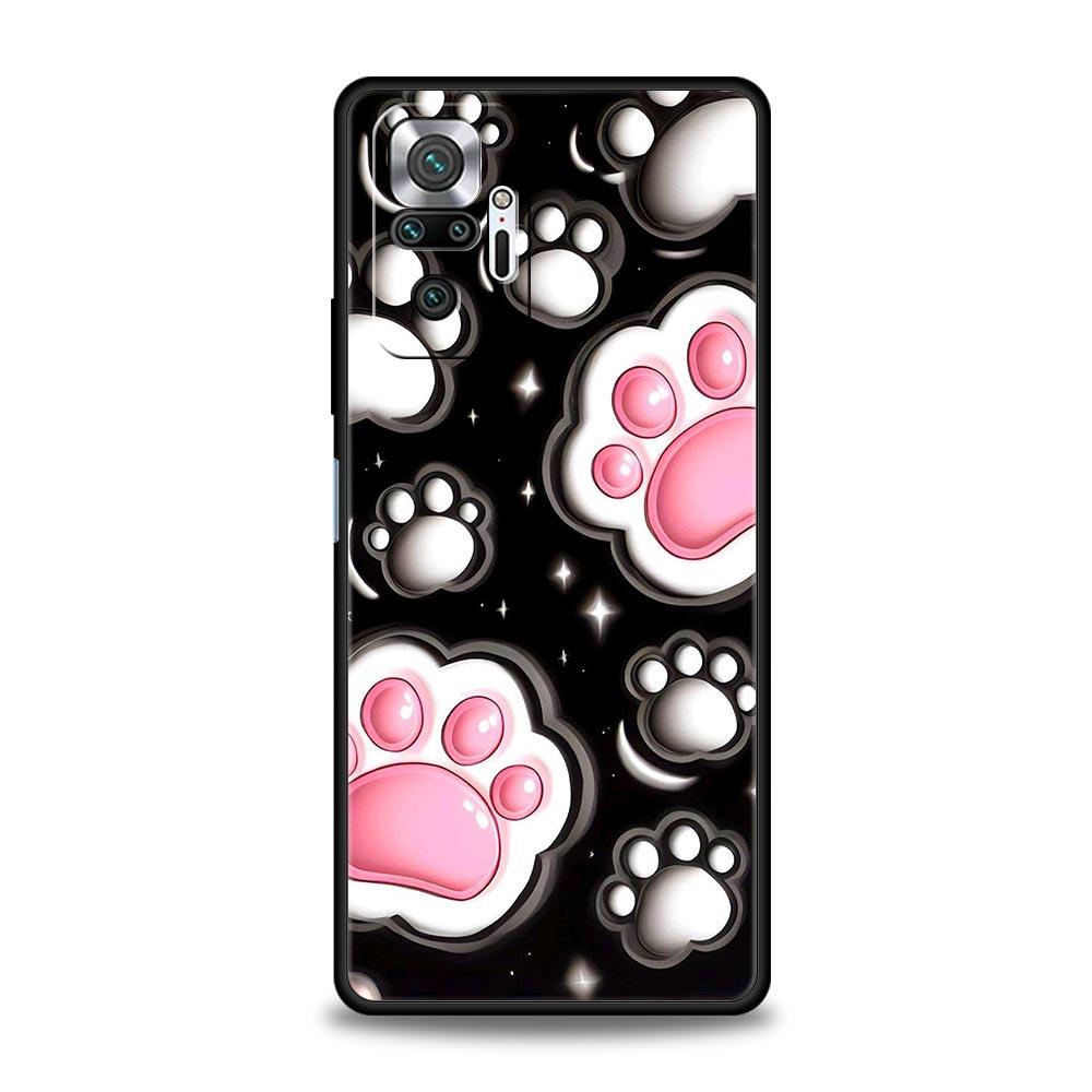 Og Paw Print Aesthetics Phone Case Cover for Redmi 14C 10C Note 15 14 13 12 10 11 K40 Pro Plus Soft TPU Shockproof Shell Fundas