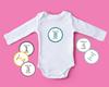 Inkdotpot 12 Month Baby  Milestone  Sticker  Boy Girl-Monthly  Milestone  Round  Stickers 24 Count