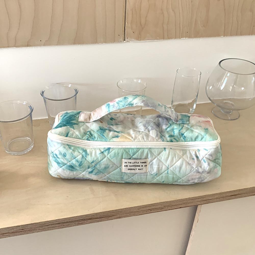 Quilting Cotton Hair Dryer Storage Bag Large Capacity Dustproof Curler Storage Bag with Handle Soft Carrying Case for Travel 3570₽