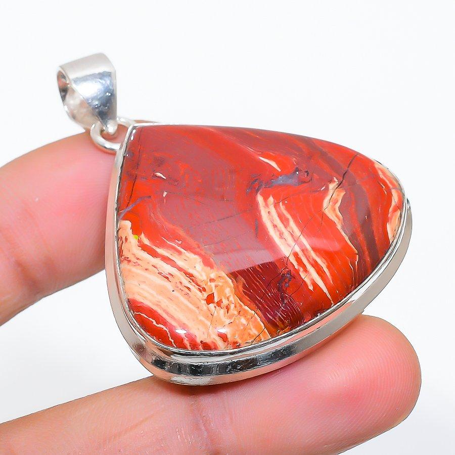 

Этническая ювелирная подвеска ручной работы с драгоценными камнями Red River Jasper 1,97 дюйма VM-1485