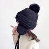 Toddler Hat Washable Solid Color Ear Cover Design Friendly To Skin Fade-Resistant Keep Warm Cashmere Windproof Baby Girl Winter