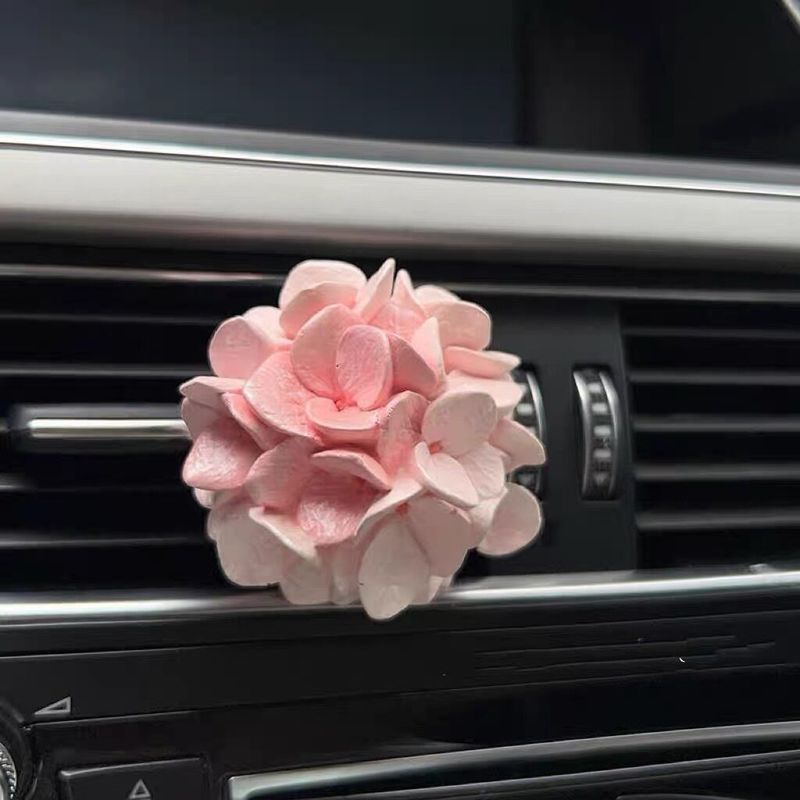 

Car Air Freshener Vent Decoration Diffuser Stone Car Interior Accessories Creative Cute New Small Ornaments Pink Hydrangea [Unscented]