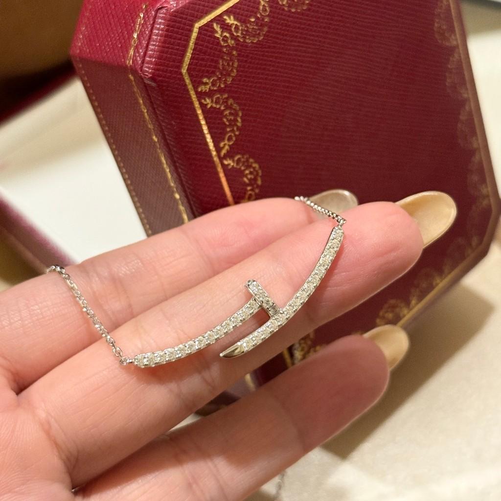 Nail full diamond necklace, high-end precision s925 pure silver material, electroplated thick gold Daily Wear Men's and Women's Styles, Free Shipping,