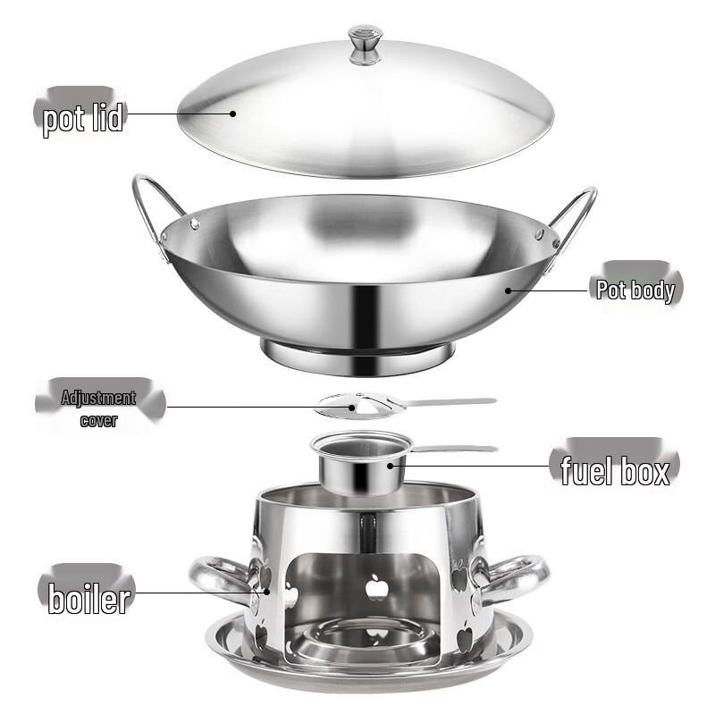 Portable Stainless Steel Alcohol Hot Pot