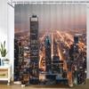 New York London Bridge Shower Curtain Printed Waterproof Fabric Polyester  City Scenery Night View Bath Curtain Bathroom Decor