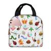 Cartoon Insect Bug Pattern Insulated Lunch Bag for Women Office Cooler Thermal Food Box Tote Portable Lunch Boxes Container
