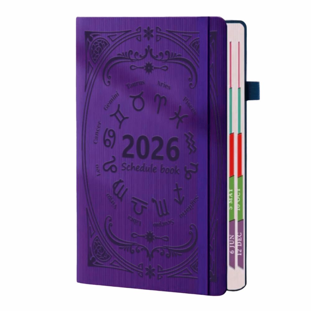 English A5 Agenda Planning Notebook Textured PU To-do List Notebook Office Work Planner  School
