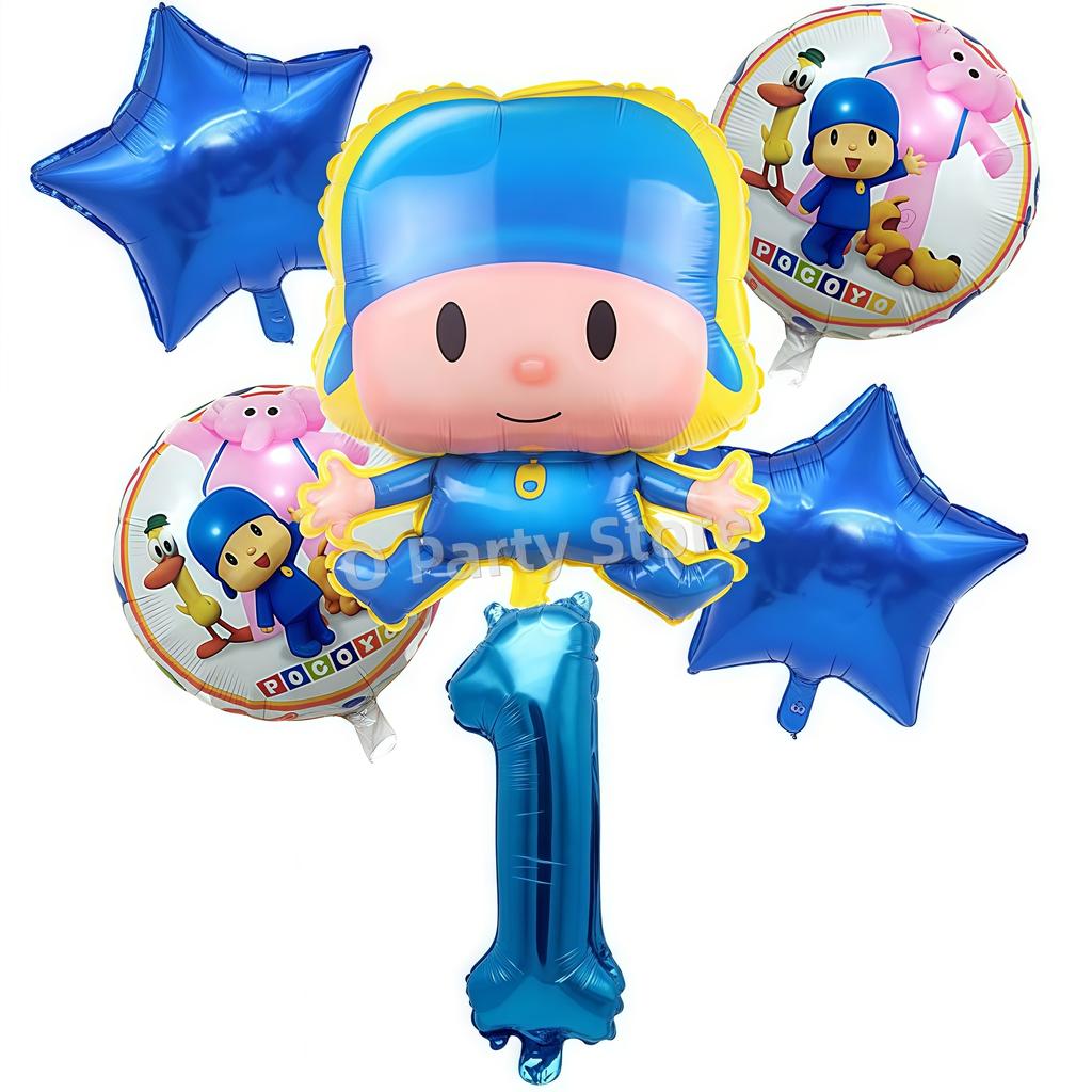 Pocoyo Geburtstag Dekorationen Einweg Geschirr Becher Teller Luftballon Banner Für Kinder Mitgebsel Babyparty Deko Party Zubehör Geschenk