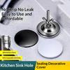 Stainless Steel Sink Hole Seal Kitchen Accessory Black Silver M6 Faucet Hole Cover Easy to Install for Kitchen Sink Quick Repair
