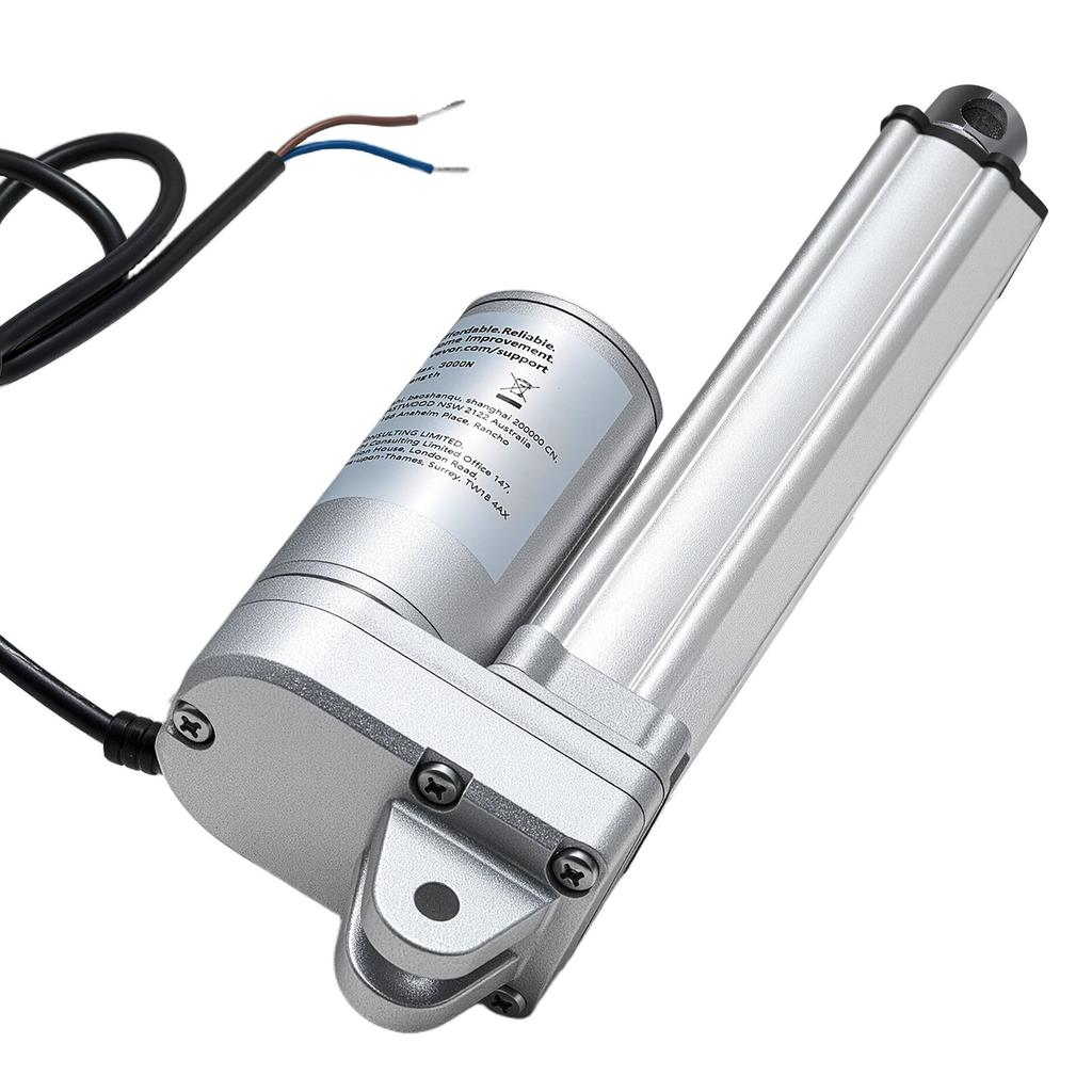VEVOR 12V Linear Actuator, 101.6mm Stroke IP65 Waterproof Linear Actuator, 3000N 5mm/s Motion Actuators with Mounting Brackets for Solar Trackers