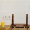 Solid Wood Kitchen Display Shelf With Nonslip Base Perfect For Cookbooks Reading Materials Storage Rack