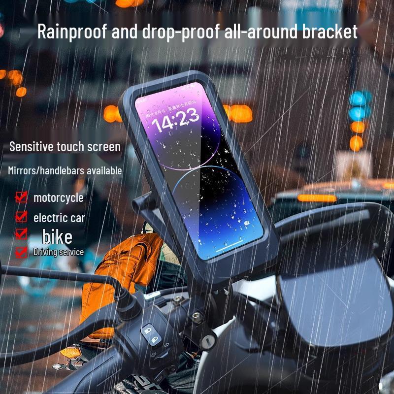 Waterproof Shockproof Motorcycle and Bicycle Phone Holder with Battery for Navigation