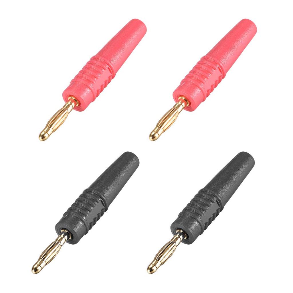 uxcell Banana Speaker Plug Cable Screw Connector 2mm 10A Jack Connector Black Red 4pcs