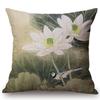Chinese Retro Painting Style Classical Girl Lotus Cushion Covers Office Car Sofa Chair Home Decoration Cushion Cover Pillow Case
