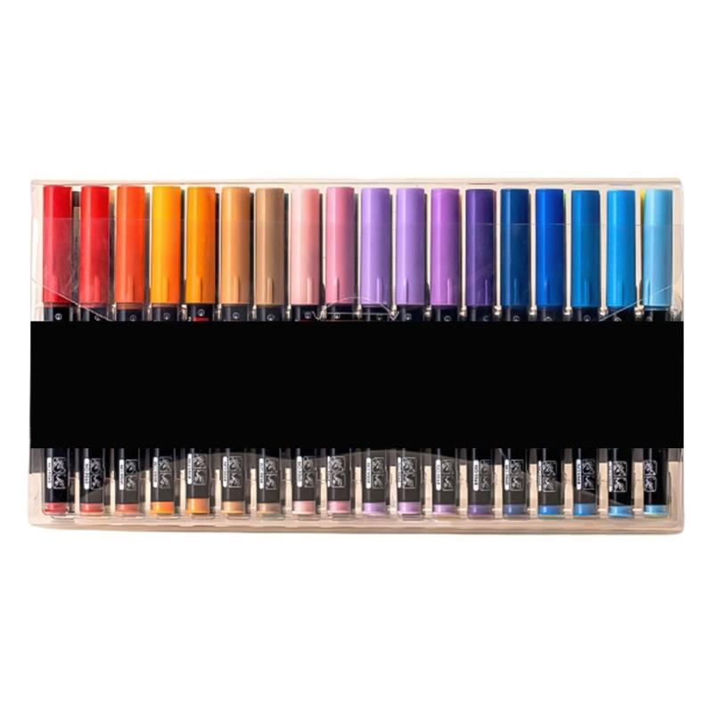 Liquid Acrylic Marker 12/24/36/48 Color Acrylic Paint Pen Brush Tip for Painting on Paper Wood Glass Fabric Metal Stone