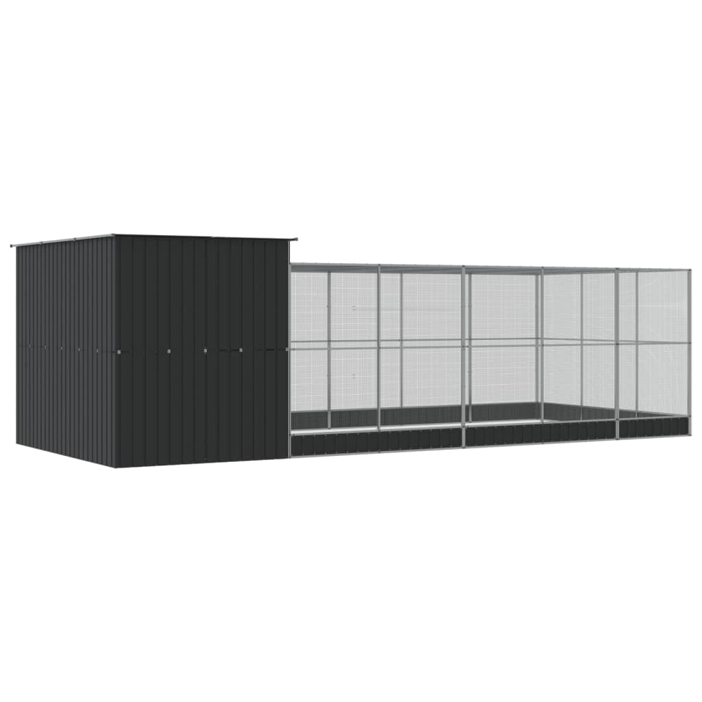 Vidaxl Volière met Uitbreiding, Zilver, 704X303X216 Cm, Staal