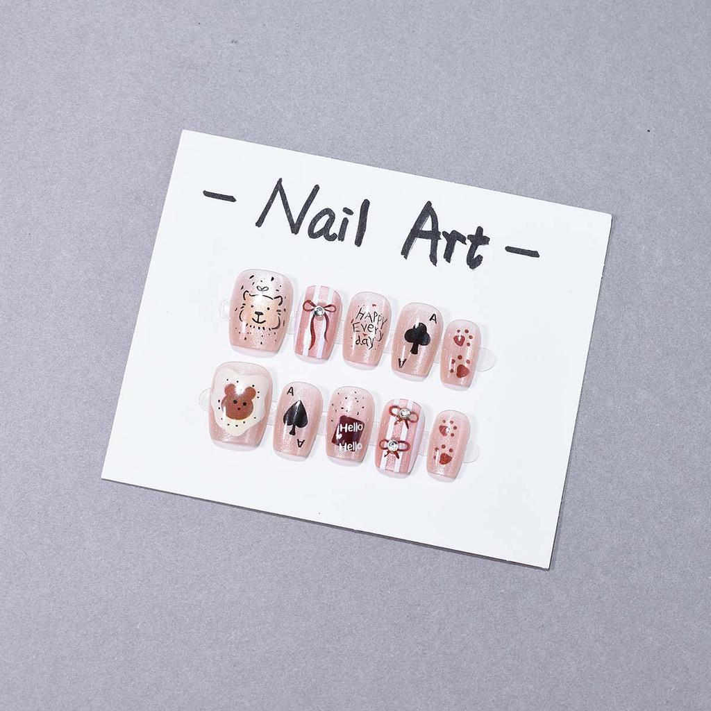 Girly Heart Poker Little Panda Eye Patches Hand-Painted Cute Style Nail Art Butterfly Patches - 30 Pieces.