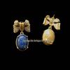 Vintage Western Stud Earrings with Rhinestone & Lapis Lazuli, 925 Silver Needle, Versatile Style for Women.