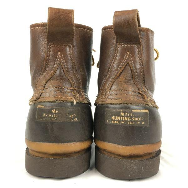 USED/70s-80s USA Vintage L.L.Bean Short Bean Boots 26.5-27.5 Brown Leather Shoes