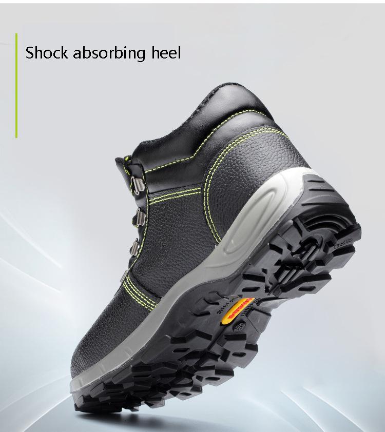 Cold Proof, Warm Keeping, Winter High Top Cotton Shoes, Steel Head, Impact Proof, Stab Proof, Anti-skid Polyurethane Cotton Labor Protection Shoes